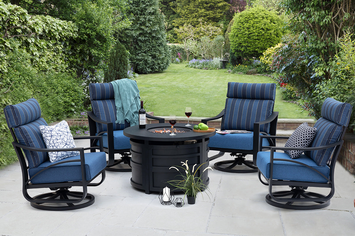 Patio conversation sets with deals swivel chairs