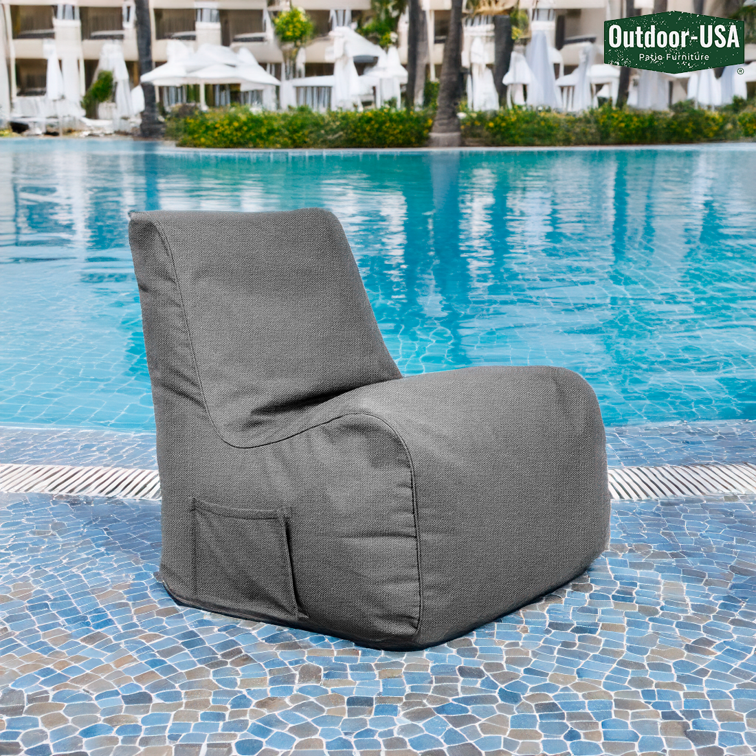 Sillón puff con curvas de Outdoor-USA