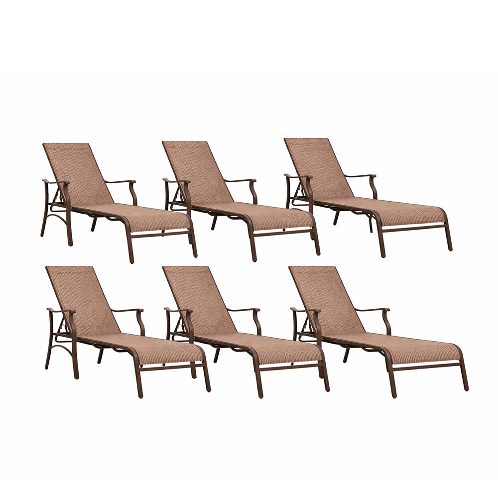 6 Trevi Textilene Chaise Lounge