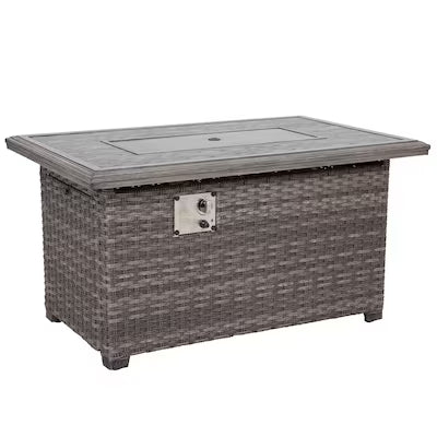 Tenaya Wicker Square Firepit Table