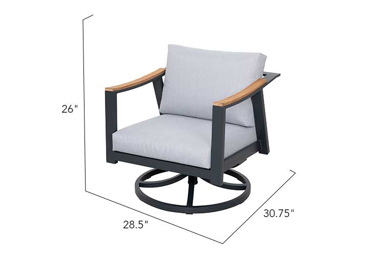2 Nova Aluminum Swivel Rocking Chair