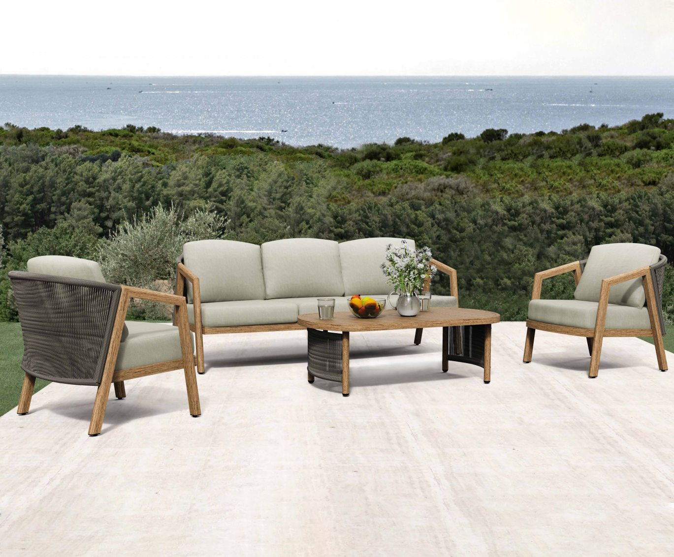 Ausone 4-Piece Aluminum Living Room Set