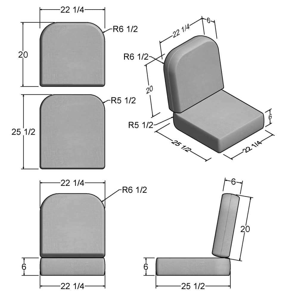 Seat and Back/Deep Seating Lounge Chair – Replacement Cushions