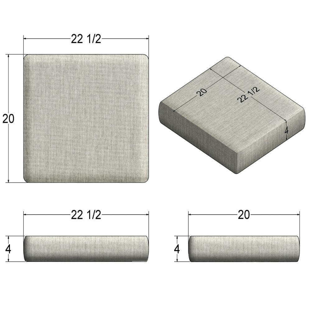 Outdoor-USA Ottoman/Bench 20L x 22.5W x 4D Replacement Cushions