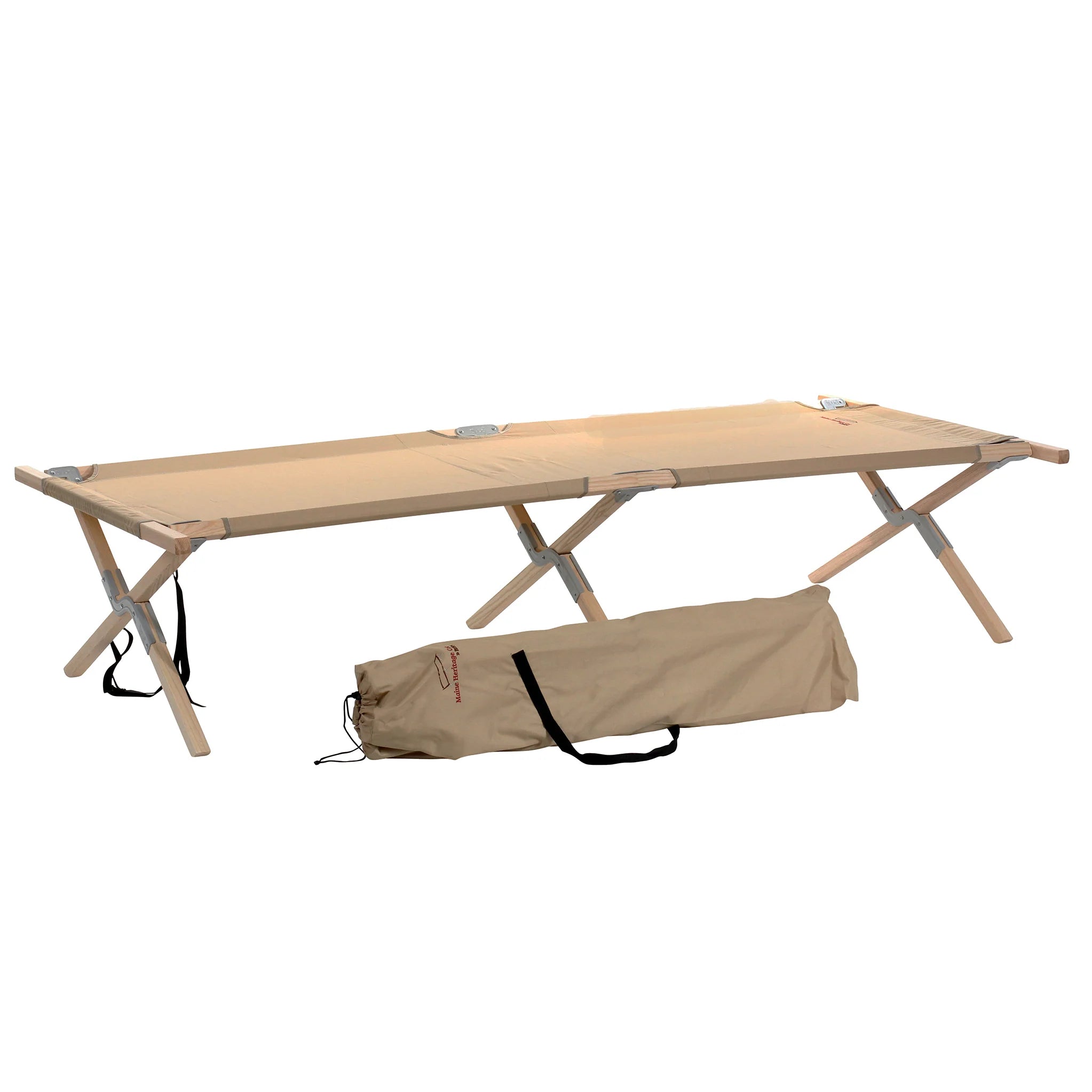 Maine Heritage Cot – Heavy-Duty Wooden Camping Cot with 375 lb Capacity