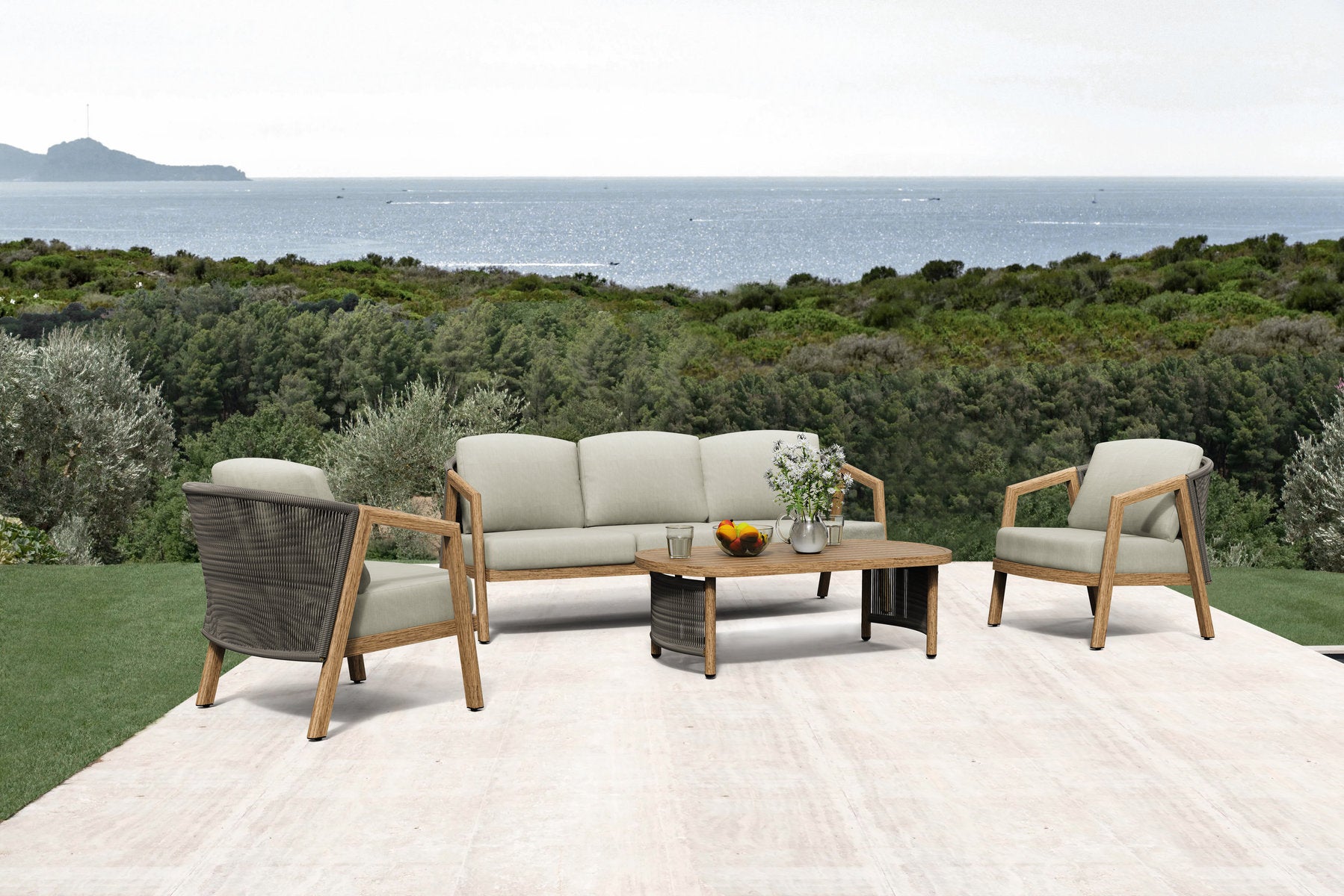 Ausone 4-Piece Aluminum Living Room Set