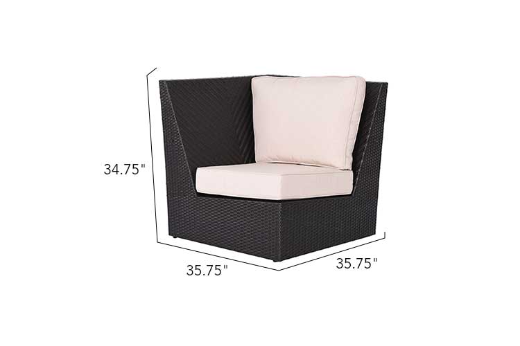 Delano 5-Piece Wicker Sectional Sofa Set