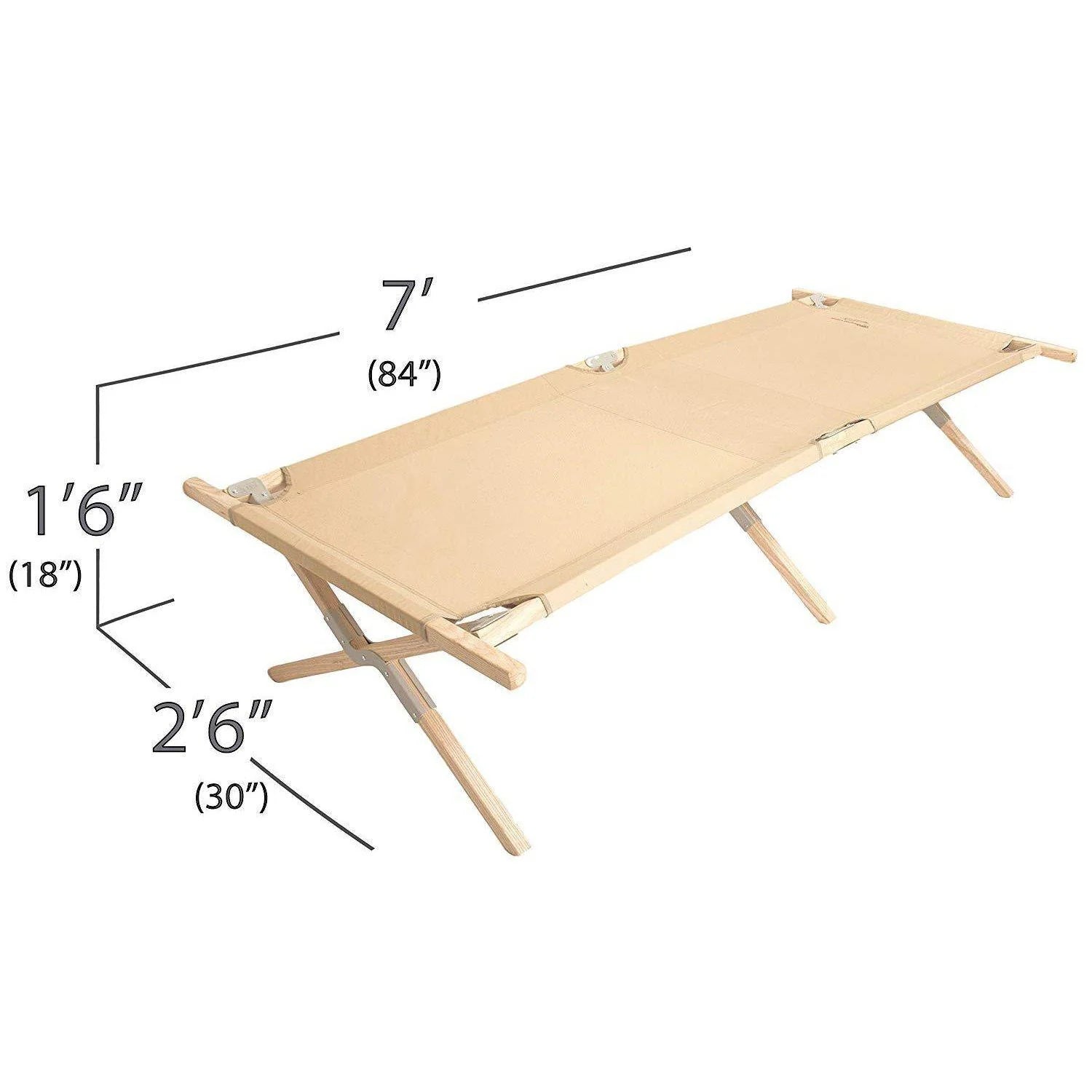 Maine Heritage Cot – Heavy-Duty Wooden Camping Cot with 375 lb Capacity