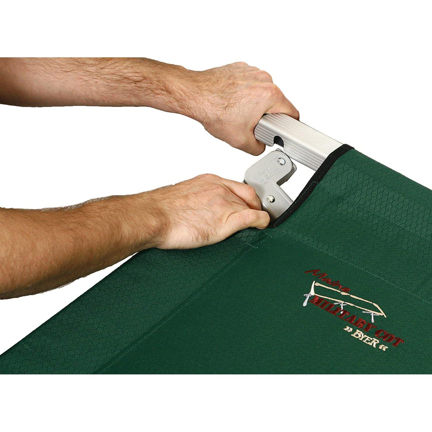 Maine Military Cot HD – Heavy-Duty Full-Size Aluminum Cot with 375 lb Capacity