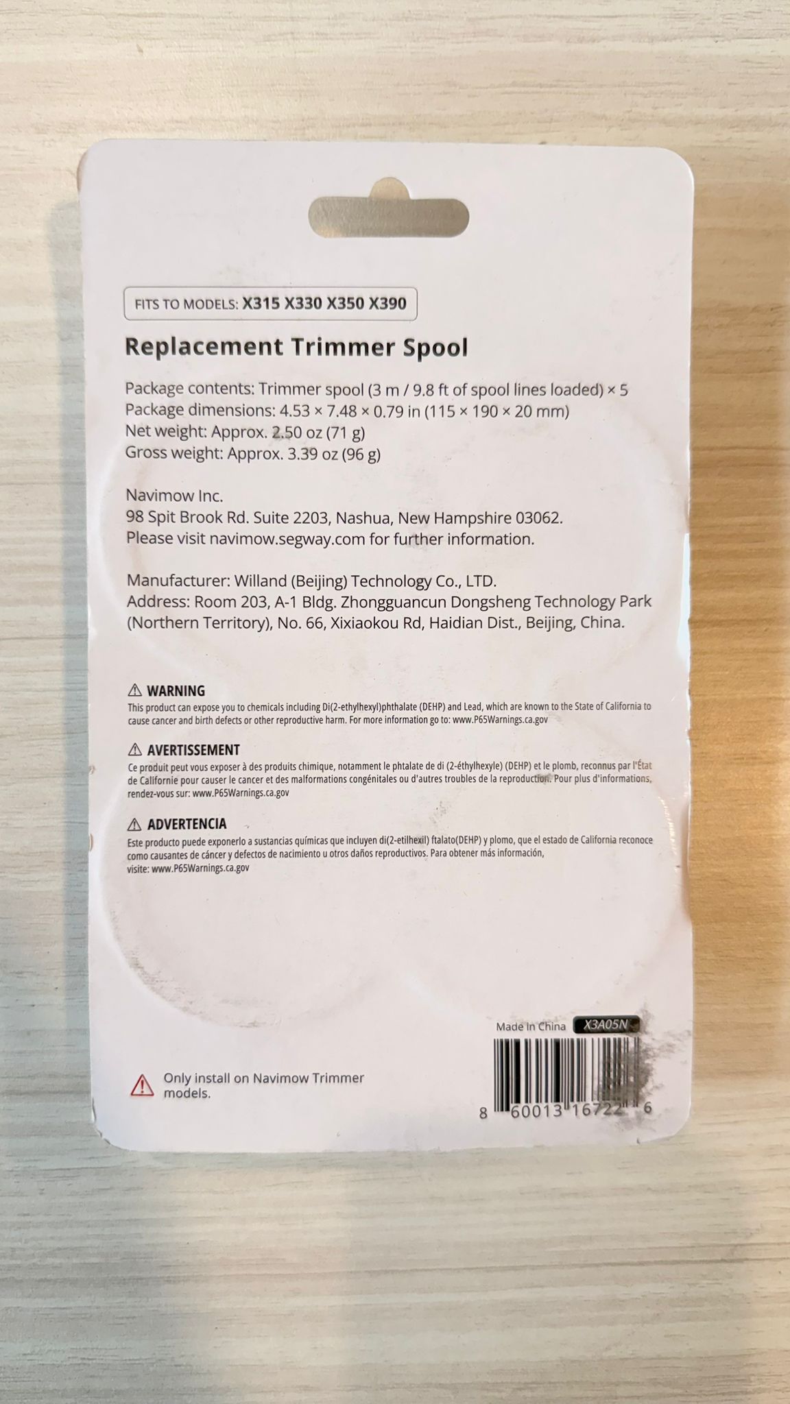 Segway Navimow Replacement Trimmer Spool for Segway Navimow X3 Series – 5-Pack, Preloaded Lines