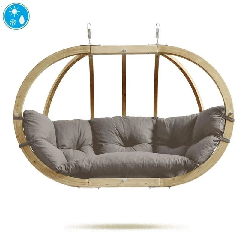 Amazonas Globo Royal Taupe Double Seater Hanging Chair (Weatherproof Cushion)