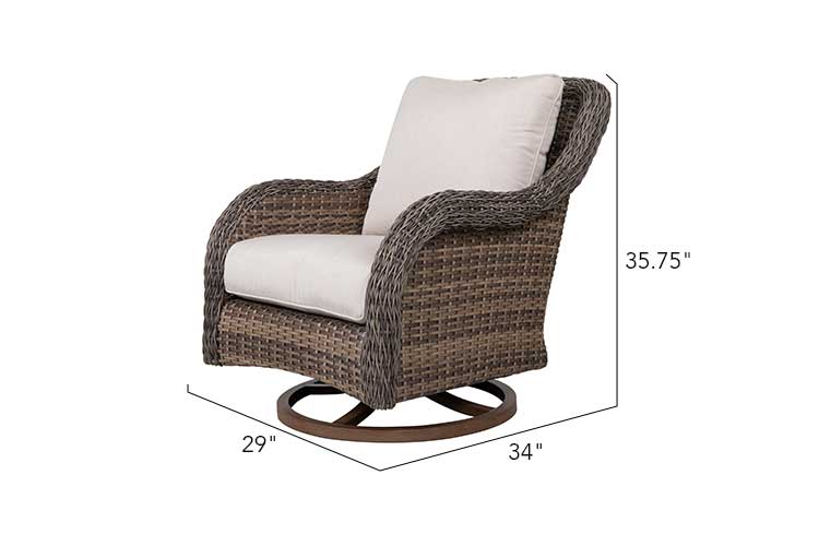 Mitchell 4-Piece Wicker Sofa Set with Swivel Rocking Chairs