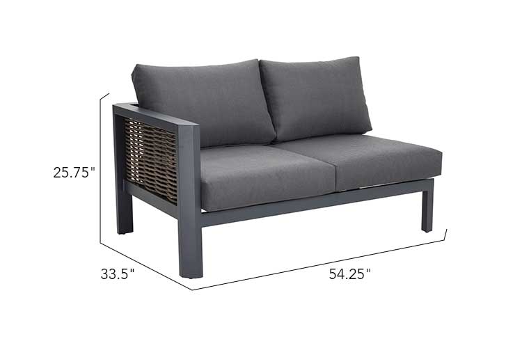 Patio Time Hallie 4-Piece Aluminum & Wicker Sectional Sofa Set