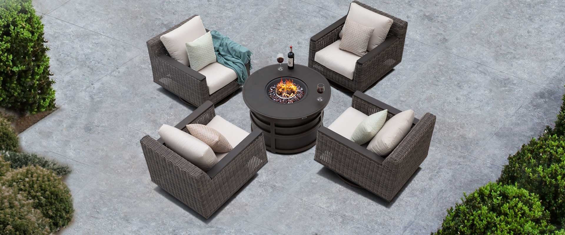 Darcy Aluminum Round Firepit Table