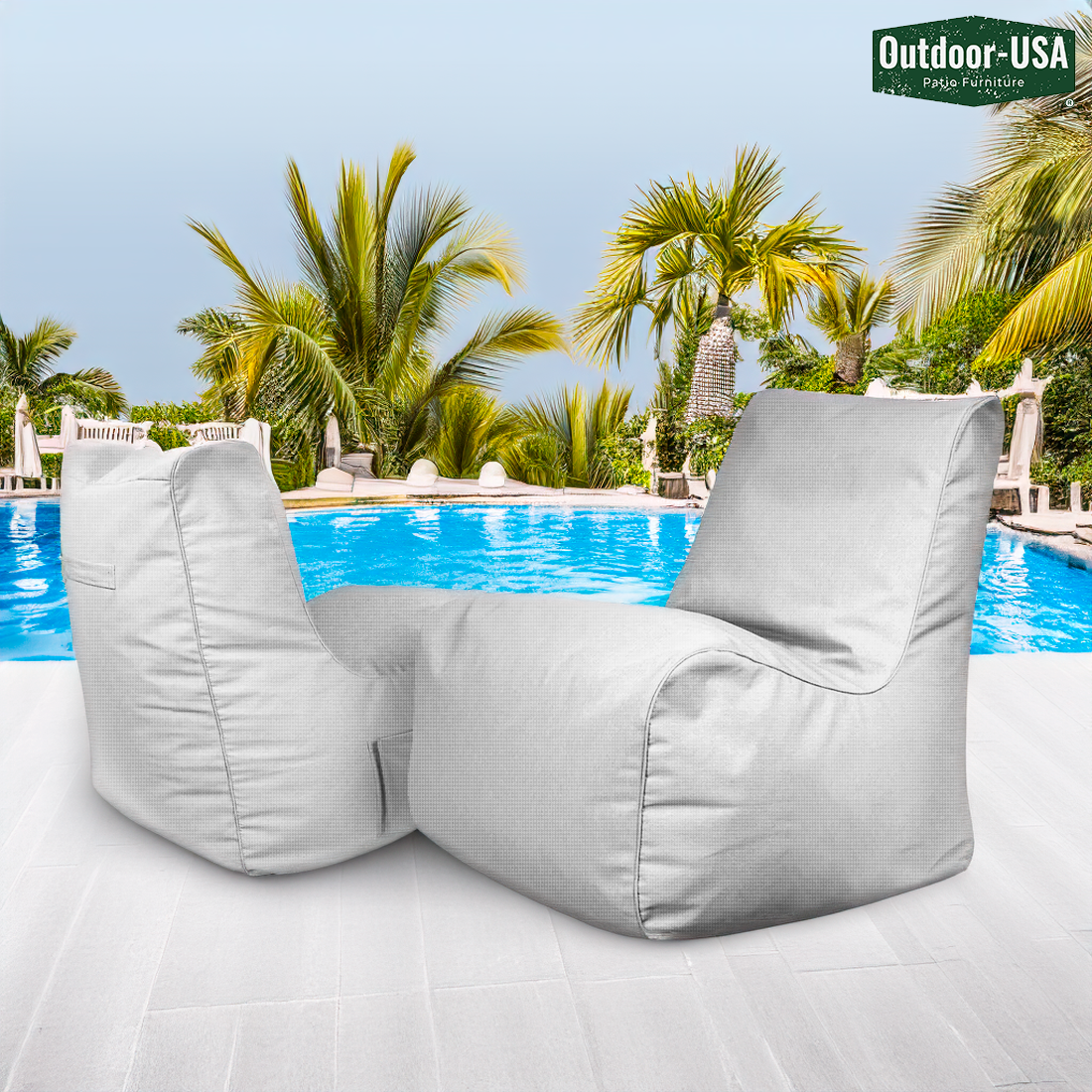 Sillón puff con curvas de Outdoor-USA