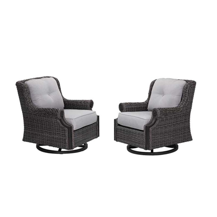 2 Lassen Wicker Swivel Rocking Chair