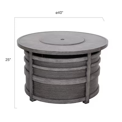 Darcy Aluminum Round Firepit Table