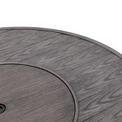 Tenaya Round Wicker FirePit Table with Metal Cover