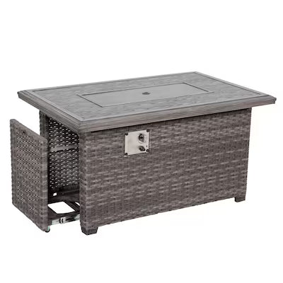 Tenaya Wicker Square Firepit Table
