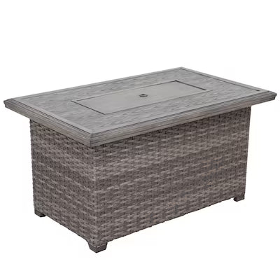 Tenaya Wicker Square Firepit Table
