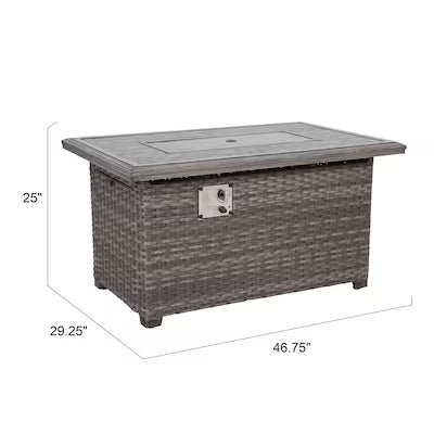 Tenaya Wicker Square Firepit Table