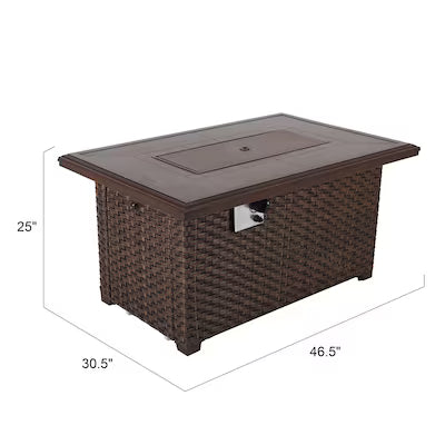 Brooks Wicker Firepit Table