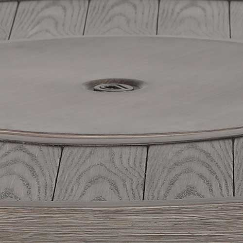 Tenaya Round Wicker Fire Pit Table – Wood-Grain 42"
