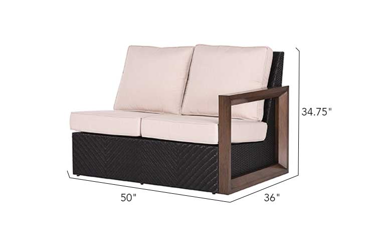 Patio Time Delano 5-Piece Wicker Sectional Sofa Set
