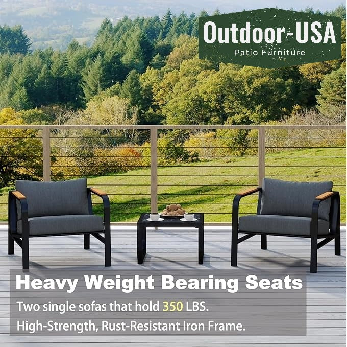 Outdoor-USA Patio Furniture Set 3 Pieces