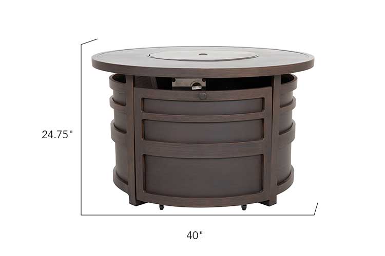 Patio Time Nova 5-Piece Aluminum Fire Pit with Swivel Rocking Chairs