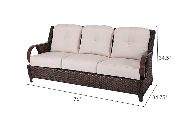 Patio Time Brooks 4-Piece Firepit Sofa Set with Swivel Rocking Chairs