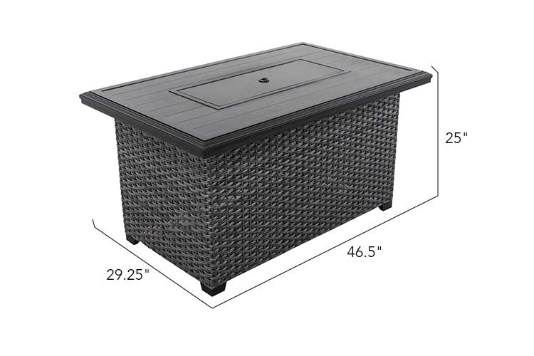 Lassen Square Firepit Table