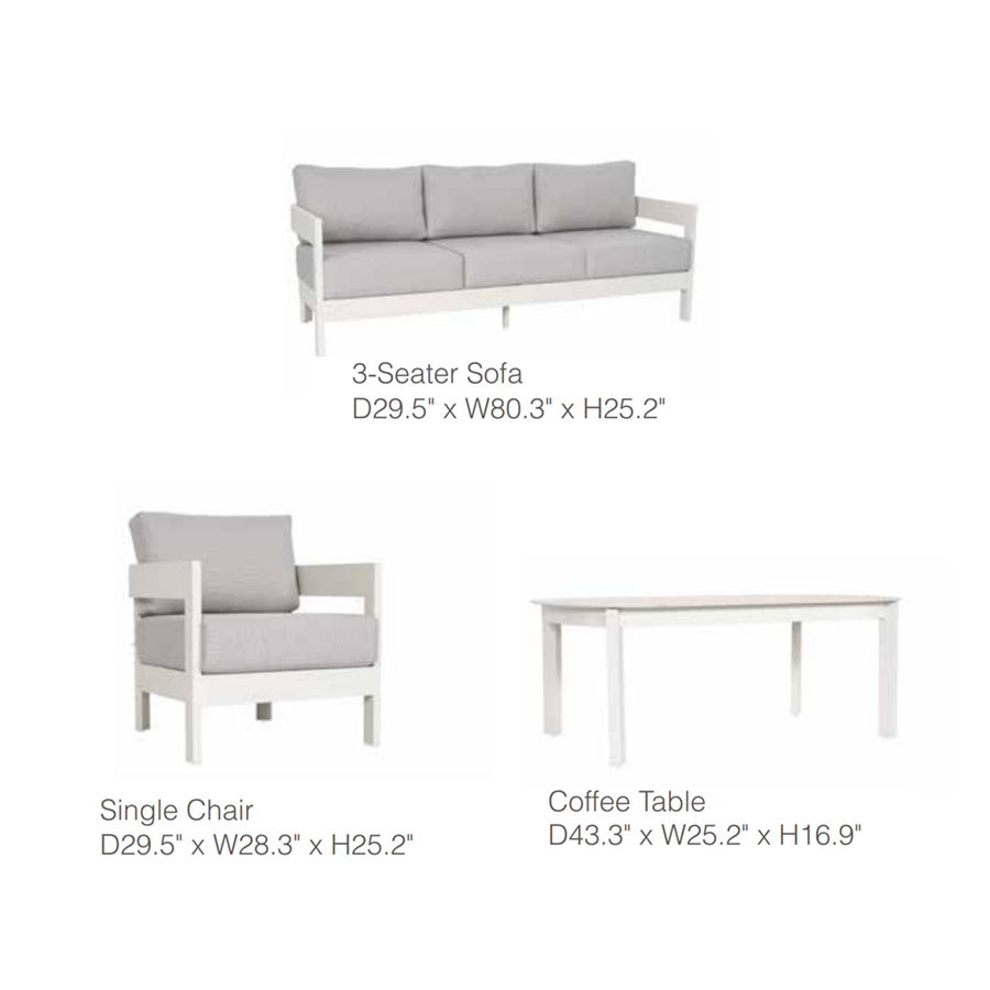 Aconcagua 4-Piece Aluminum Living Room Set