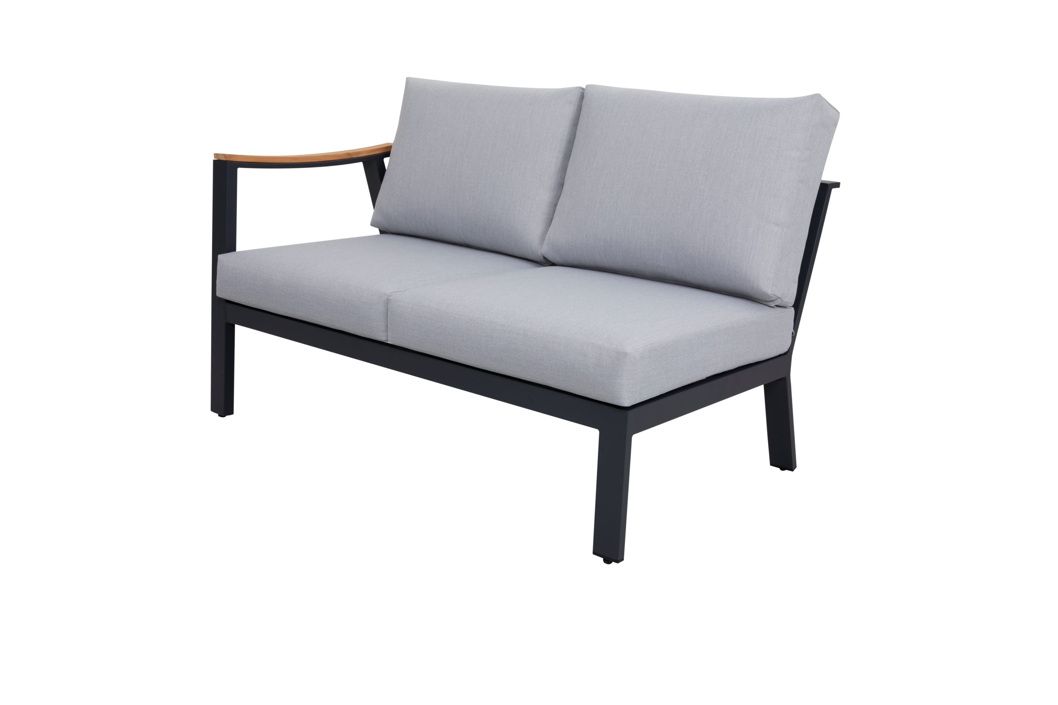 Patio Time Nova 4-Piece Aluminum & Teak Sectional Sofa Set