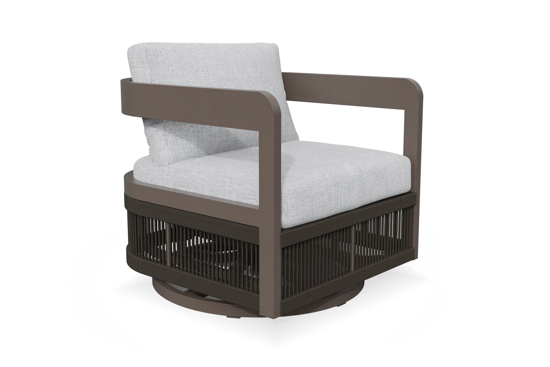 Acadia 4-Piece Aluminum Living Room Set With Swivel Chairs