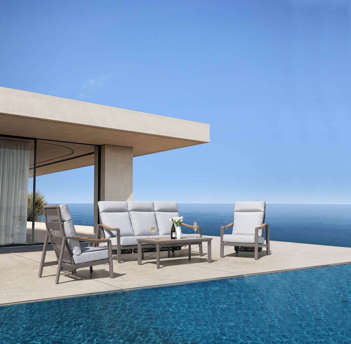 Noctis 4-Piece Adjustable Aluminum Living Room Set