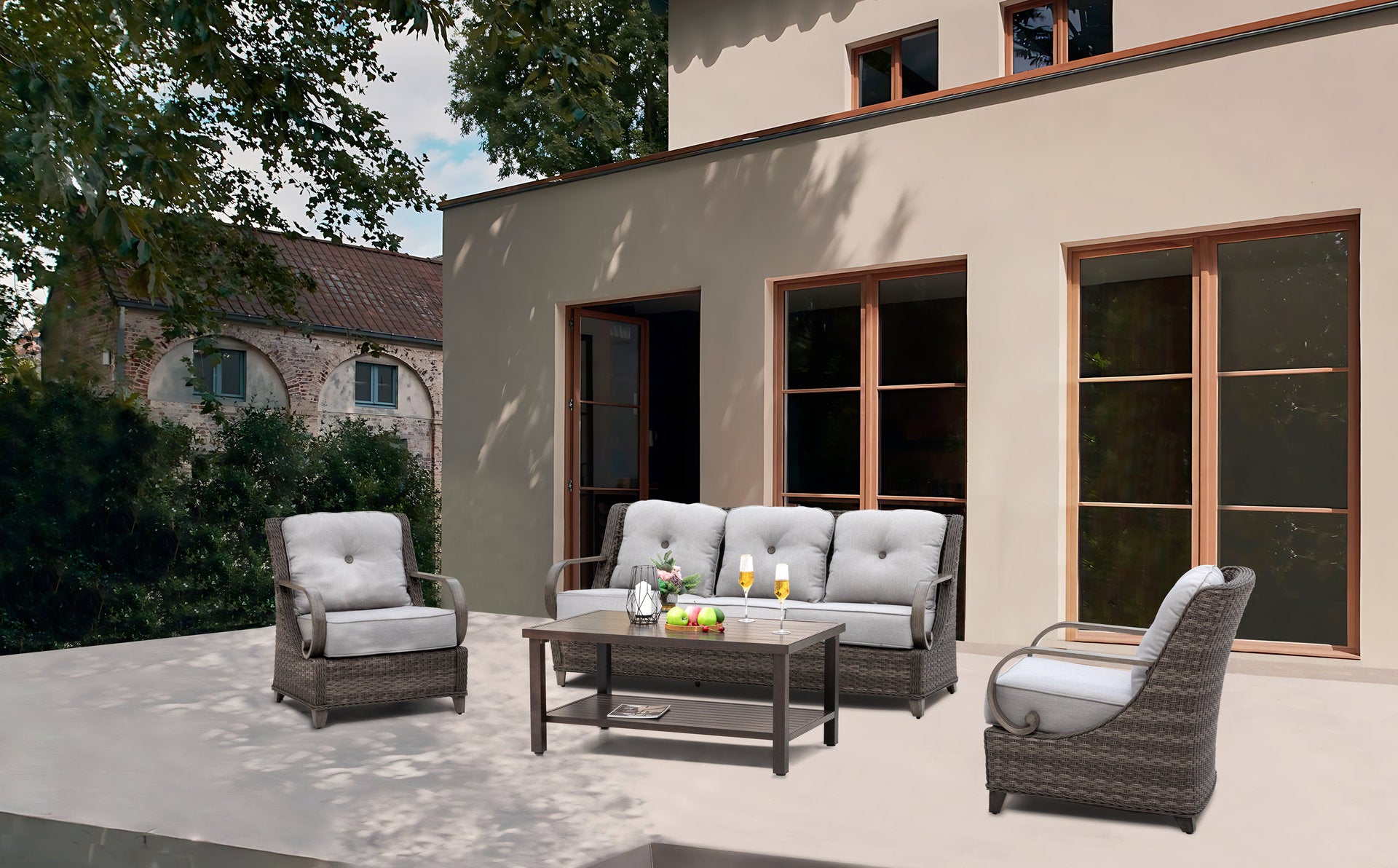 Brooks 4-Piece Aluminum Living Room Set