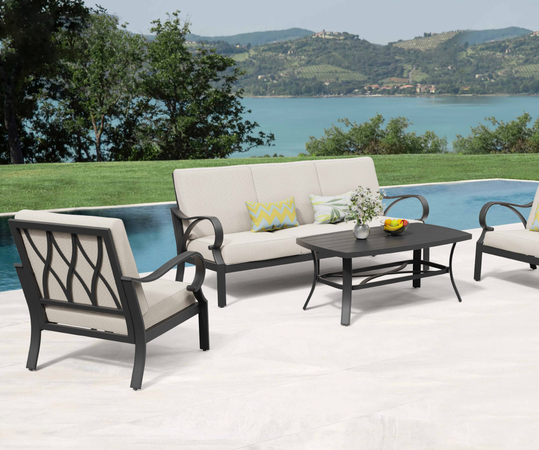 Puget 4-Piece Aluminum Living Room Set