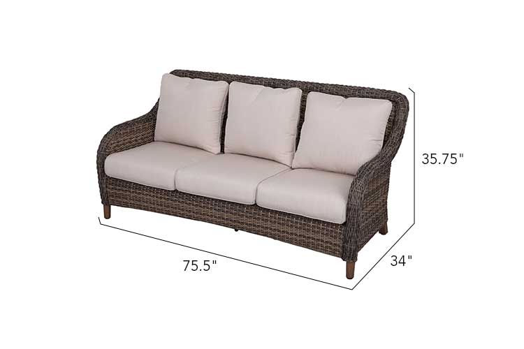 Mitchell 4-Piece Wicker Sofa Set with Swivel Rocking Chairs