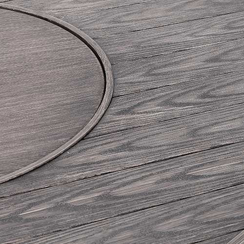 Tenaya Round Wicker FirePit Table with Metal Cover