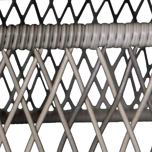 Shell Aluminum & Rattan Stationary Chair