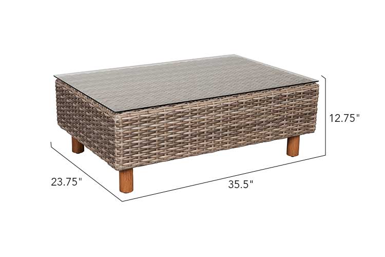 Orlando Wicker Loveseat & Coffee Table Set
