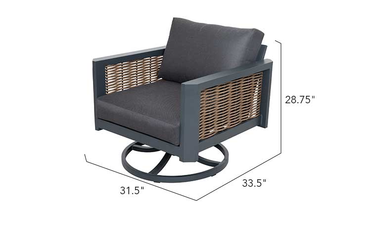 Patio Time Hallie 2-Piece Swivel Rocking Chair