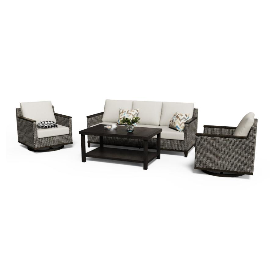 Owens 4-Piece Aluminum Living Room Set With Swivel Chairs