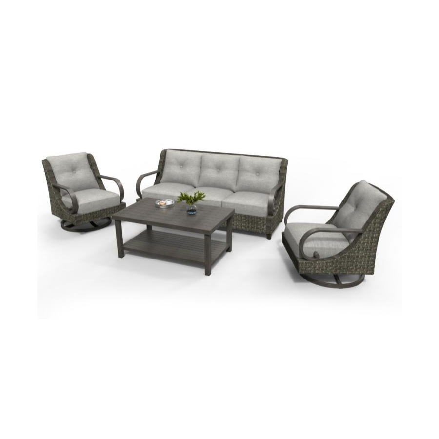 Brooks 4-Piece Aluminum Living Room Set With Swivel Chairs