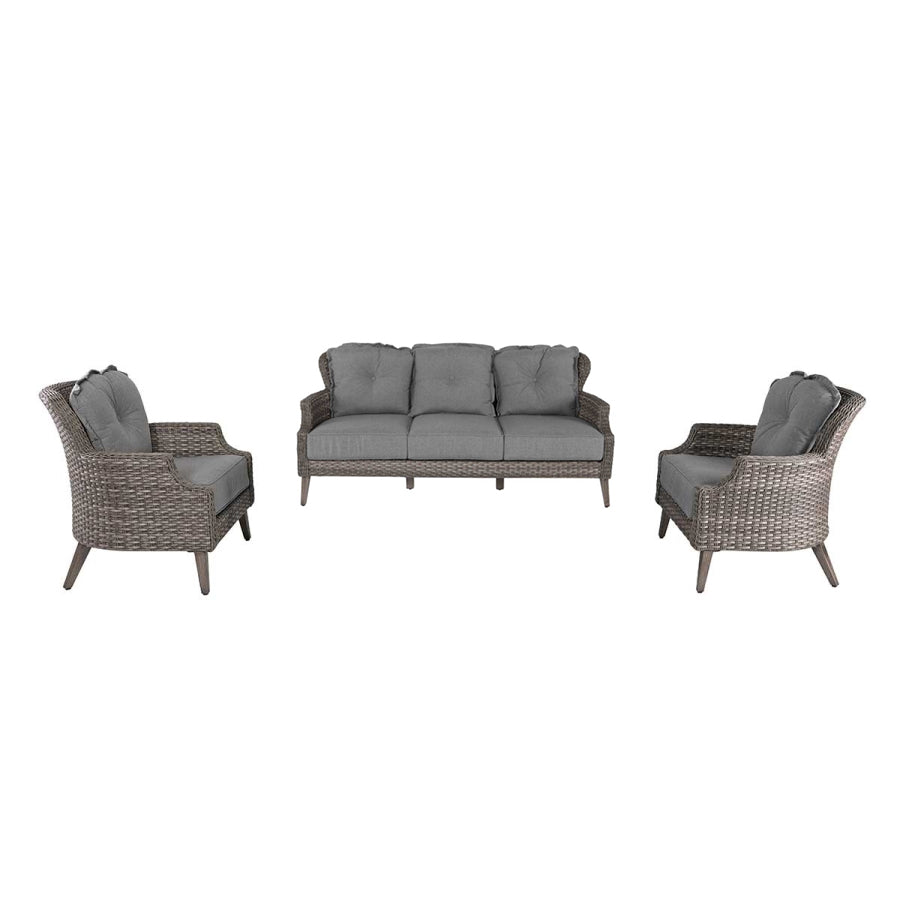 Tenaya 3-Piece Wicker Sofa Set with Stationary Chairs