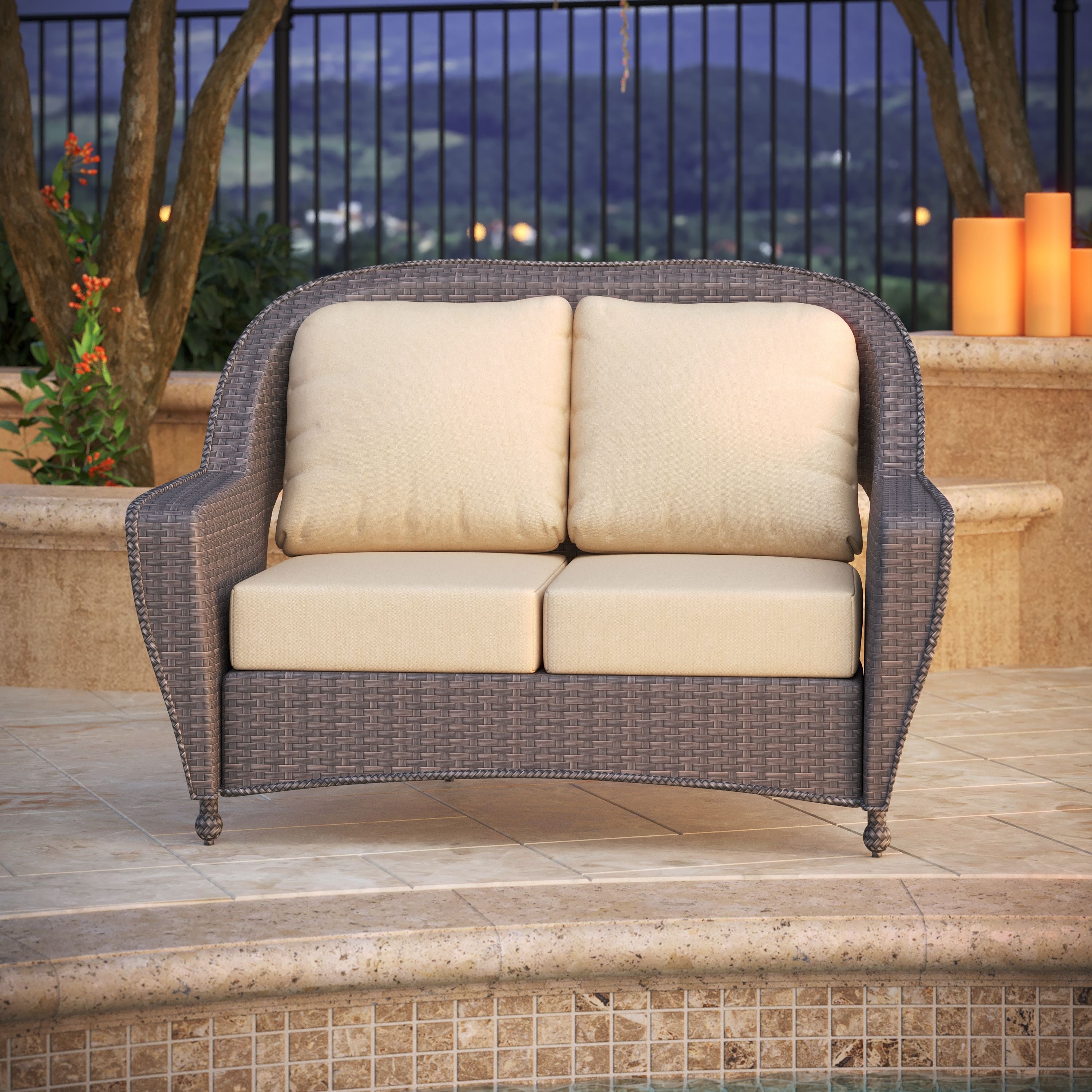 Outdoor-USA Seat and Back/Deep Seating Sofa/Loveseat Ends Right and Left - Replacement Cushions