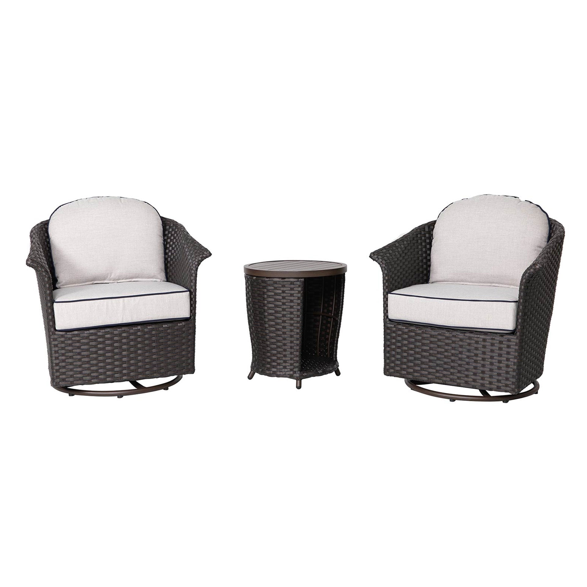 Bistro set grey online rattan