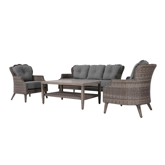 Patio Time Tenaya 4-Piece Wicker Sofa Set with Stationary Chairs