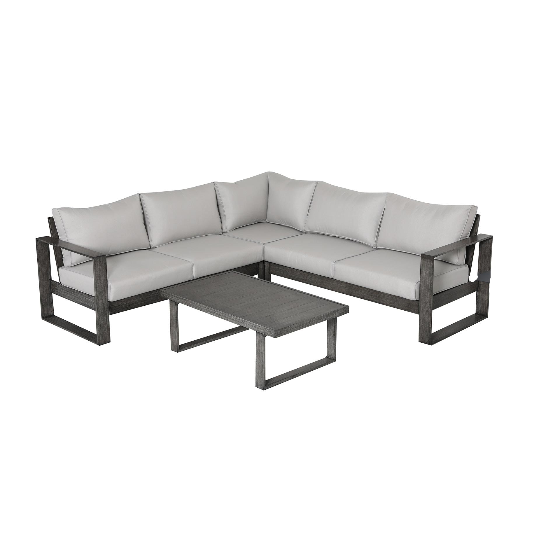 Patio Time Walsh 4-Piece Aluminum Sectional Sofa Set